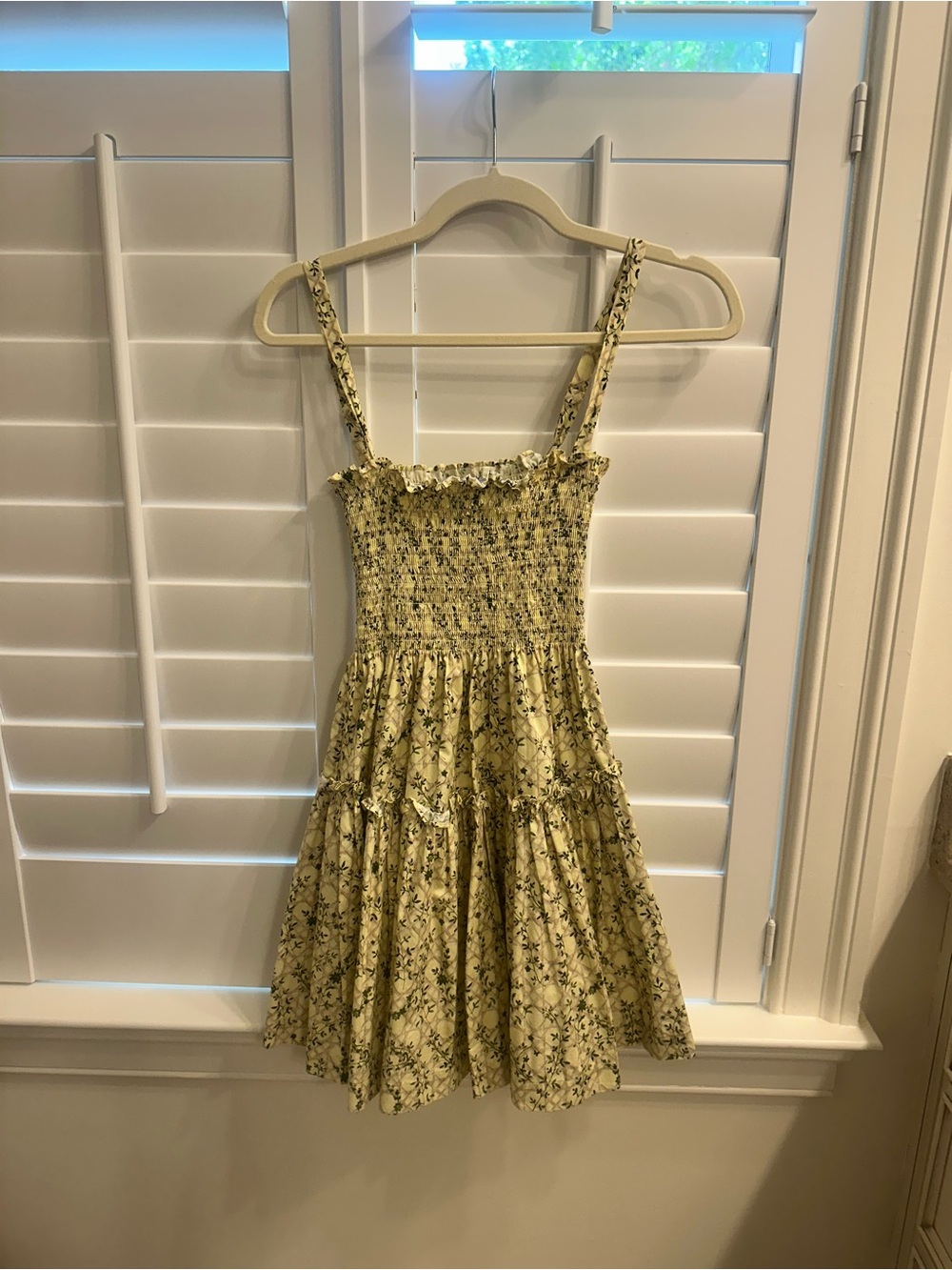 Hill House Women’s Yellow Floral Smocked Sundress XXS